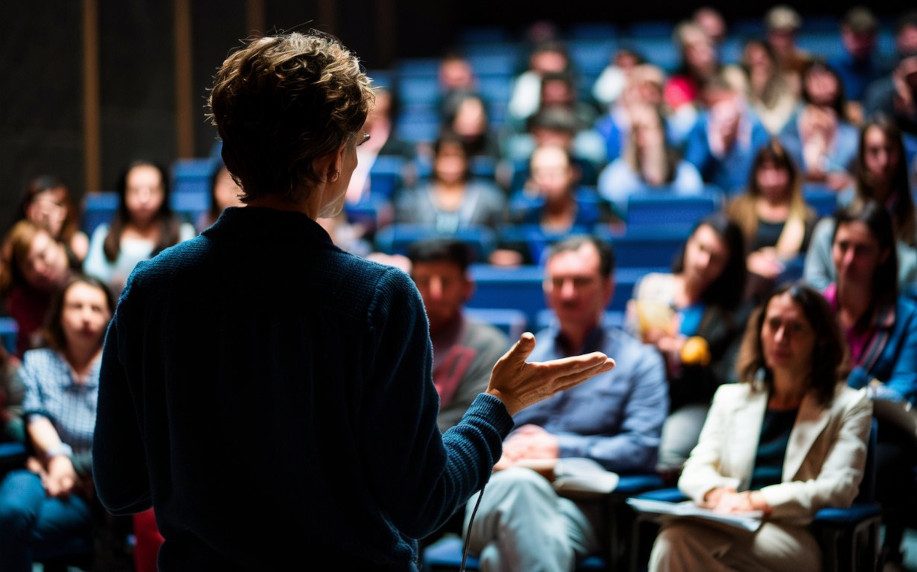 orador haciendo una presentación
